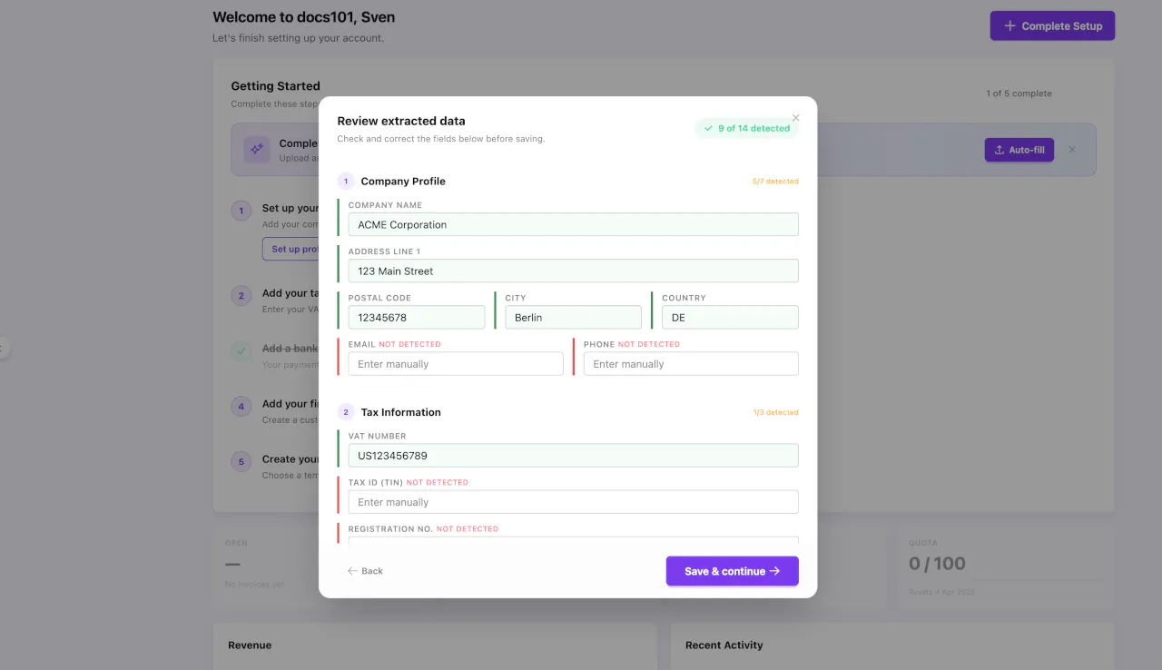 Review form with confidence indicators