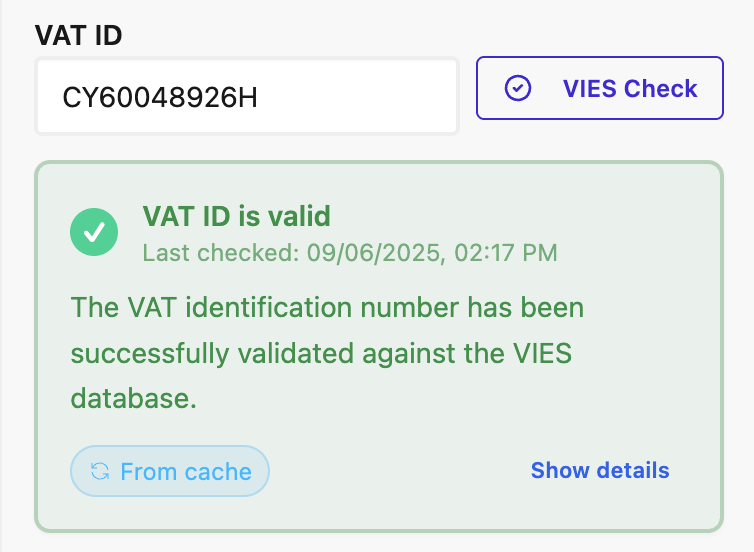 Illustration of VAT Validation Flow